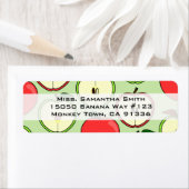 Etiket groen en rood half Apple-afdrukadres (Insitu)