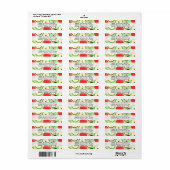 Etiket groen en rood half Apple-afdrukadres (Full Sheet)