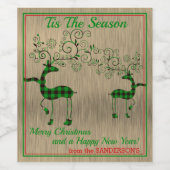 Etiket groene gegiste rendierwijn (Enkel label)