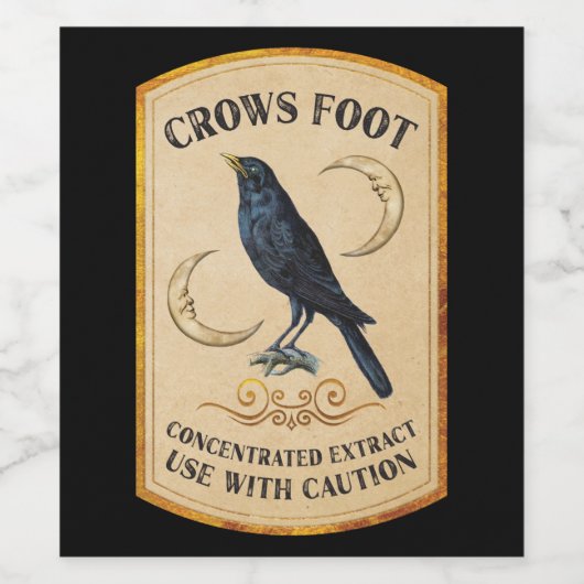 Etiket "Halloween-Apothecary Crows Foot Wine" (Enkel label)