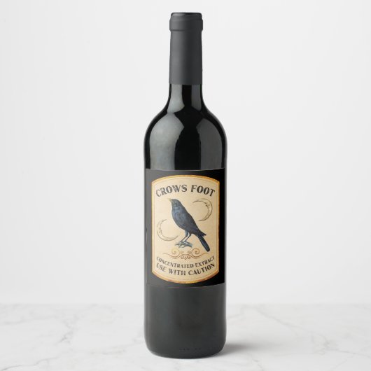 Etiket "Halloween-Apothecary Crows Foot Wine" (Voorkant)