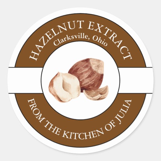 Etiket hazelnootextract (Voorkant)
