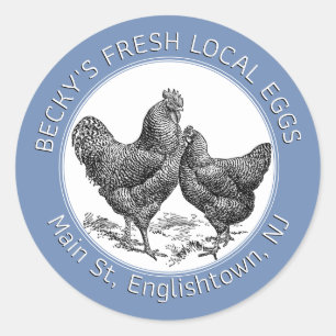 Etiket Hen en Rooster Blue Egg