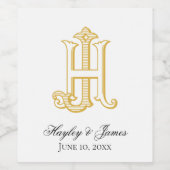 Etiket HJ Monogram of JH Monogram (Enkel label)