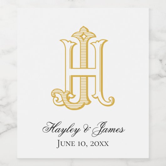 Etiket HJ Monogram of JH Monogram (Enkel label)