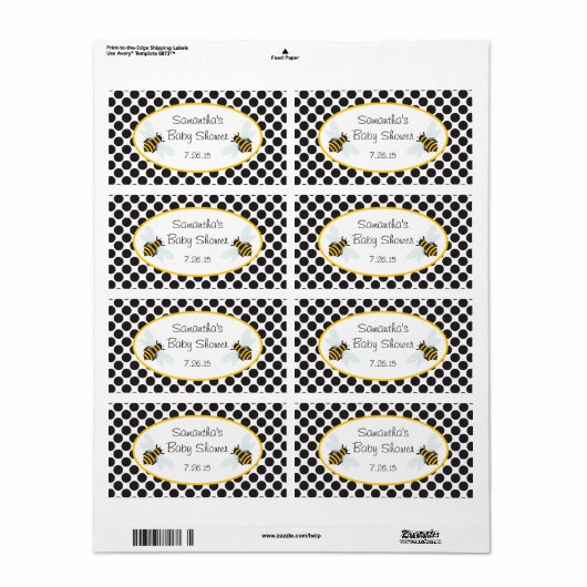 Etiket hommel bijenwaterfles (Full Sheet)