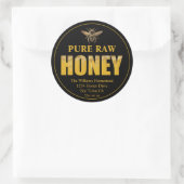 Etiket honing honingbijen en apathische naam (Tas)