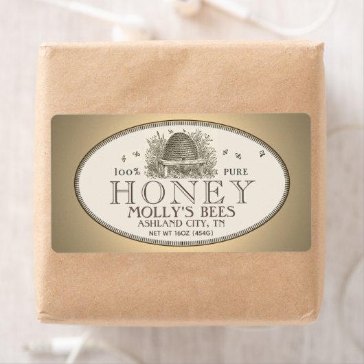 Etiket honing  schuine streep (horizontaal) (Insitu)