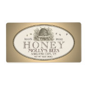 Etiket honing  schuine streep (horizontaal) (Voorkant)