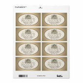 Etiket honing  schuine streep (horizontaal) (Full Sheet)