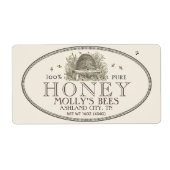 Etiket honing schuine streep (horizontaal) (Voorkant)