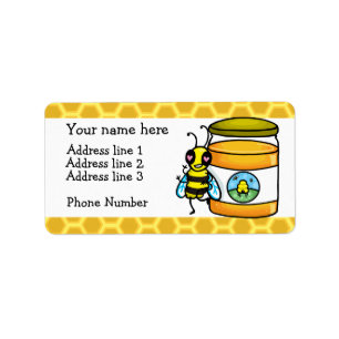 Etiket honingbijen en hak