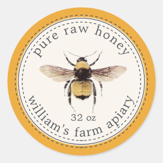 Etiket honingpot Honingbij Imkerij Mellow Yellow (Voorkant)
