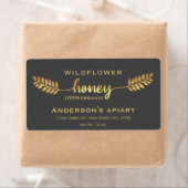 Etiket honingpot met goudkalligrafie (Insitu)