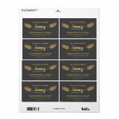 Etiket honingpot met goudkalligrafie (Full Sheet)