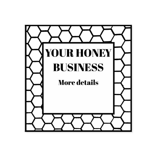 Etiket Honingraat Rubberstempel (Afrduk)