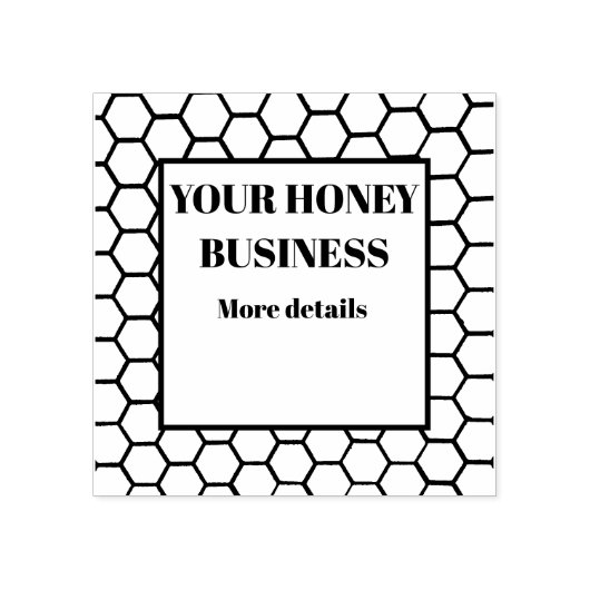 Etiket Honingraat Rubberstempel (Afrduk)