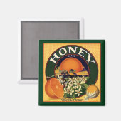 Etiket honingvlees en citruskarton magneet (Voorkant / Achterkant)