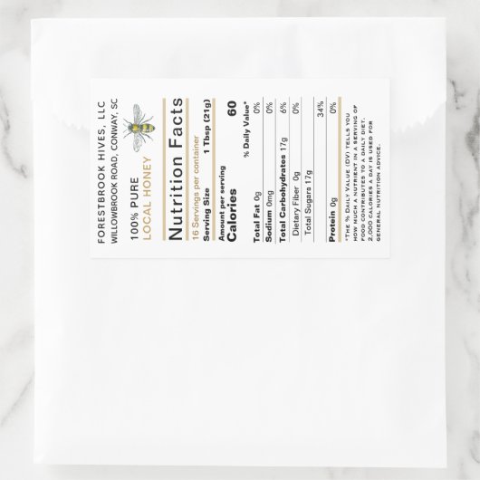 Etiket honingvoeding 2020  bijengoud (Tas)