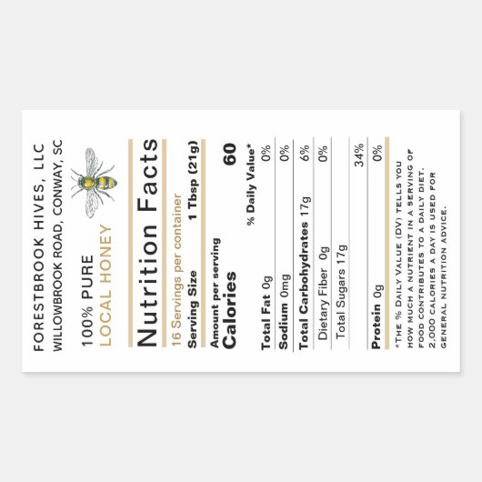 Etiket honingvoeding 2020  bijengoud (Voorkant)