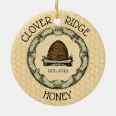 Etiket imker Boerderij honingbijen Keramisch Ornament (Achterkant)