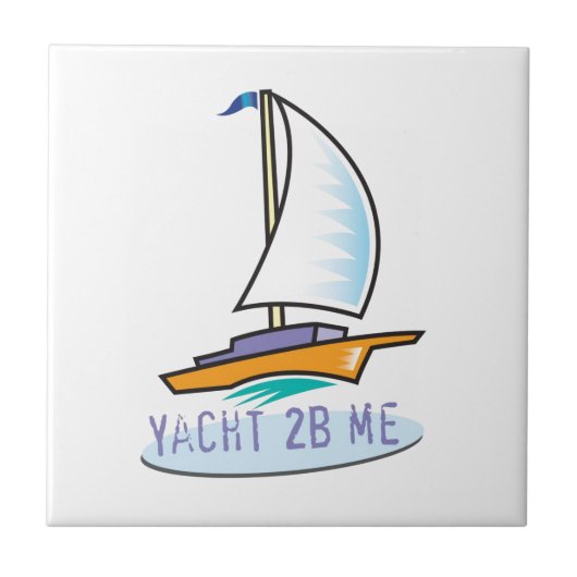 Etiket jacht 2B Me™-logo-boot Tegeltje (Voorkant)