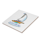 Etiket jacht 2B Me™-logo-boot Tegeltje (Zijkant)