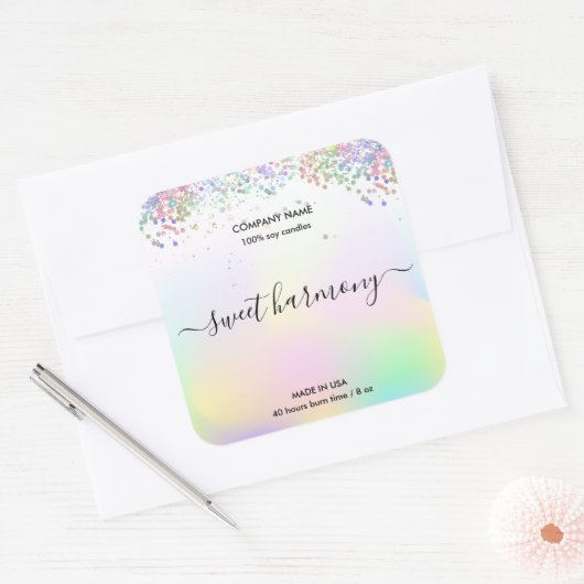 Etiket kaartenlabel holografen (Envelop)