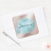 Etiket kaartje blauwgroen jasetiket (Envelop)