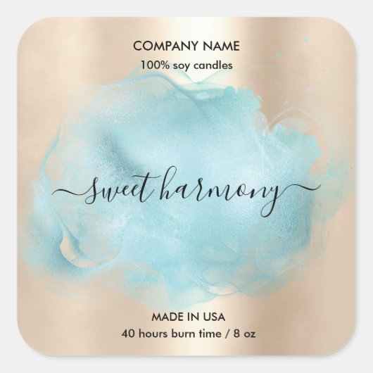 Etiket kaartje blauwgroen jasetiket (Voorkant)