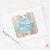 Etiket kaartje blauwgroen jasetiket (Envelop)