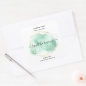 Etiket kaartje blauwgroen jasetiket (Envelop)