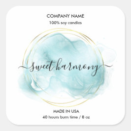 Etiket kaartje blauwgroen jasetiket