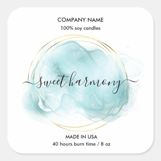 Etiket kaartje blauwgroen jasetiket (Voorkant)