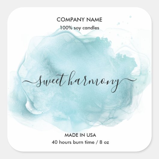 Etiket kaartje blauwgroen jasetiket (Voorkant)