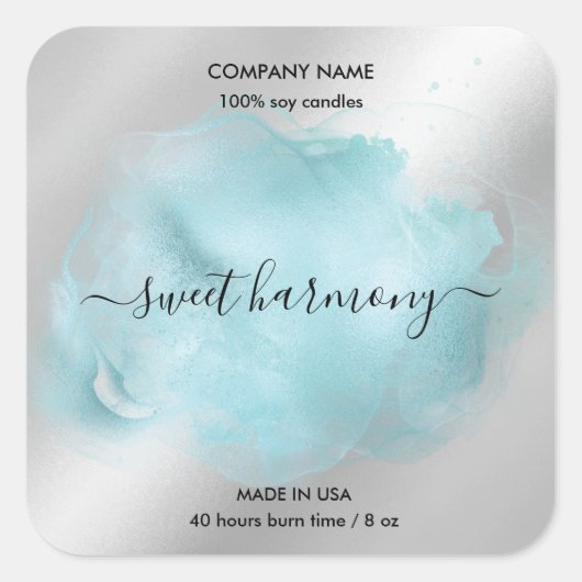 Etiket kaartje blauwgroen jasetiket (Voorkant)