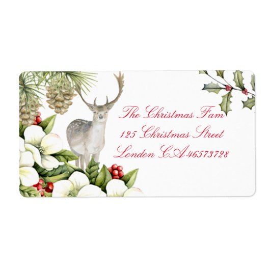 Etiket kerst hert (Voorkant)