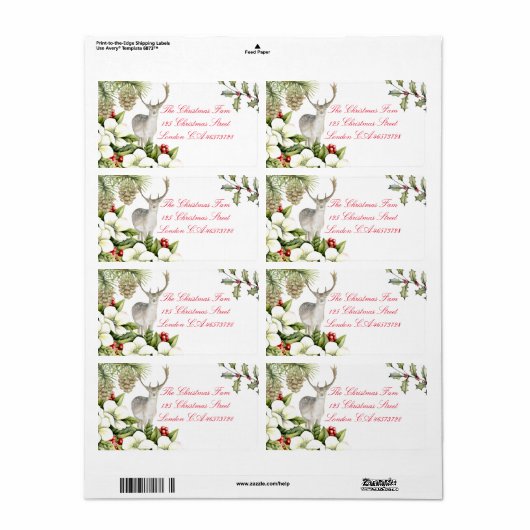 Etiket kerst hert (Full Sheet)