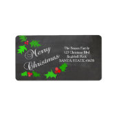 Etiket kerstadres Merry (Voorkant)