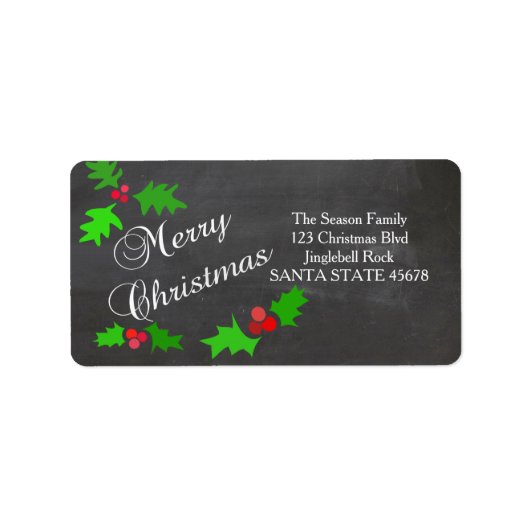 Etiket kerstadres Merry (Voorkant)
