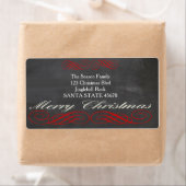 Etiket kerstadres Merry (Insitu)