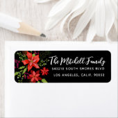 Etiket kerstadres Poinsettia (Insitu)