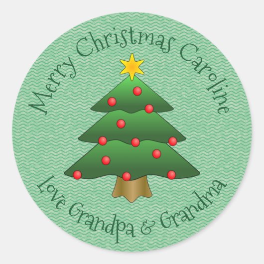 Etiket kerstboomontwerp Sticker (Voorkant)