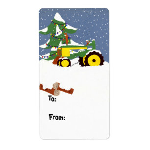 Etiket kerstcadeaus voor tractoren
