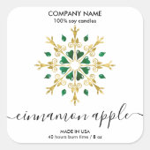 Etiket kerstsnowflake Kandle (Voorkant)