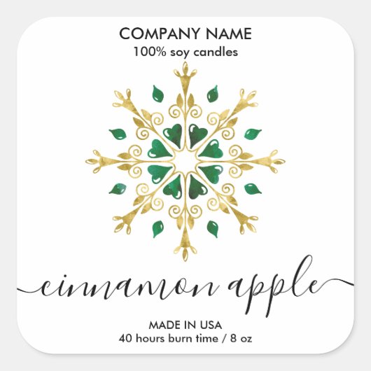 Etiket kerstsnowflake Kandle (Voorkant)