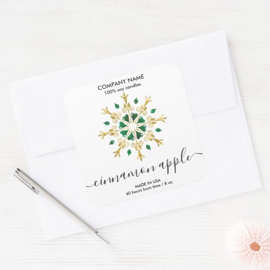 Etiket kerstsnowflake Kandle (Envelop)