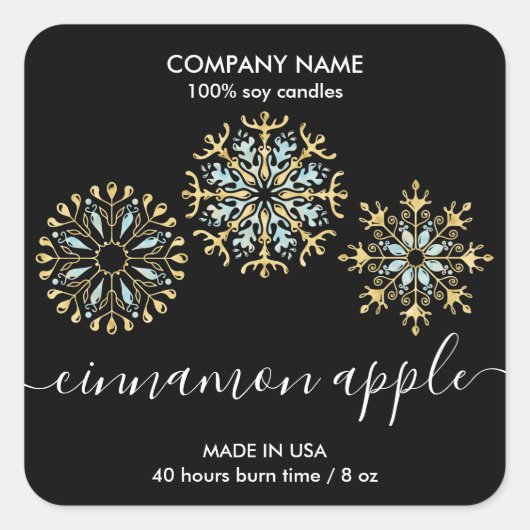 Etiket kerstsnowflake Kandle (Voorkant)