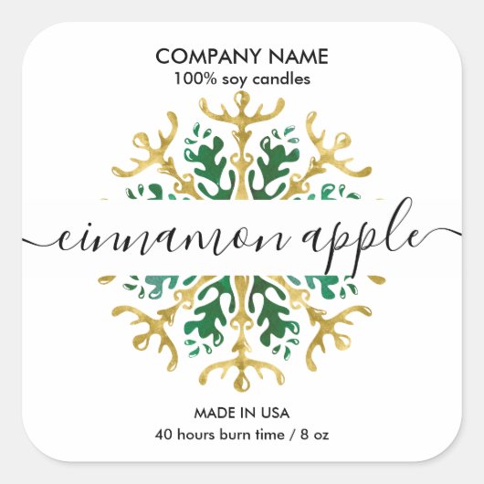 Etiket kerstsnowflake Kandle (Voorkant)