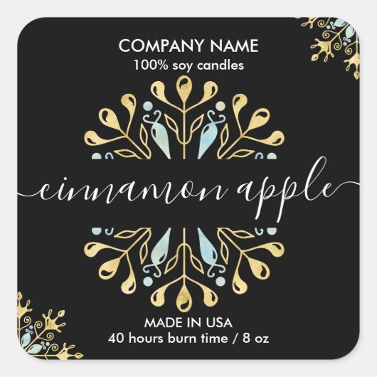 Etiket kerstsnowflake Kandle (Voorkant)